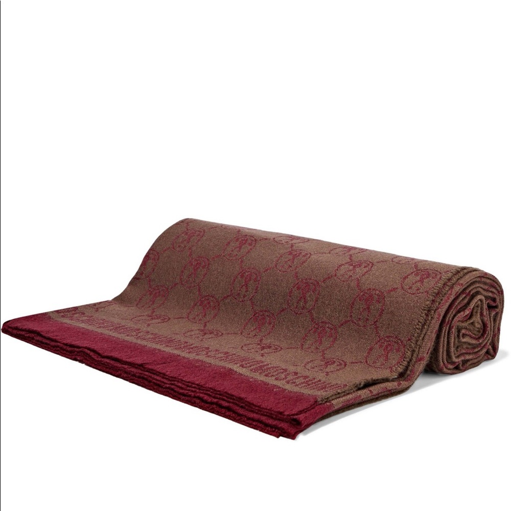 Moschino Fringed wool jacquard scarf NIB